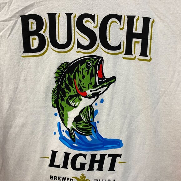 Busch Busch Light Brewed for Fishermen Colorway Beige T-Shirt Small - Picture 2 of 4